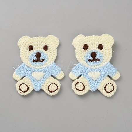 Polyester Embroider Thread Iron on/Sew On Patches PATC-WH0023-23A-1