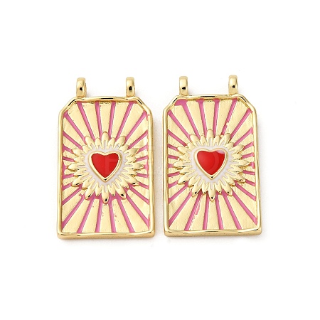 Brass Enamel Pendants KK-Q098-03G-1