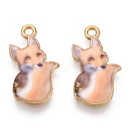 Painted Alloy Pendants PALLOY-P288-05G-07-1