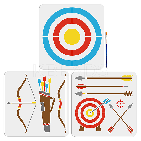 1 Set Archery PET Hollow Out Drawing Painting Stencils DIY-MA0004-37B-1