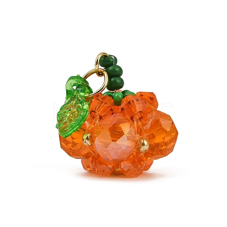 Halloween Theme Glass Seed Beads Pendants PALLOY-MZ00776-01-1
