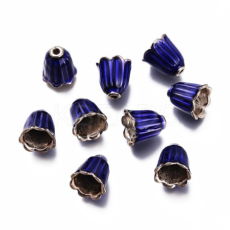 Multi-Petal Light Gold Plated Alloy Bead Caps ENAM-L031-J02-LG-1