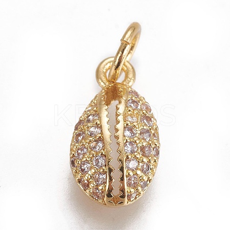 Brass Micro Pave Cubic Zirconia Charms X-ZIRC-E145-80G-1