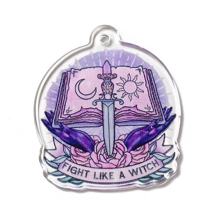 Halloween Printed Acrylic Pendants MACR-G059-04H-1
