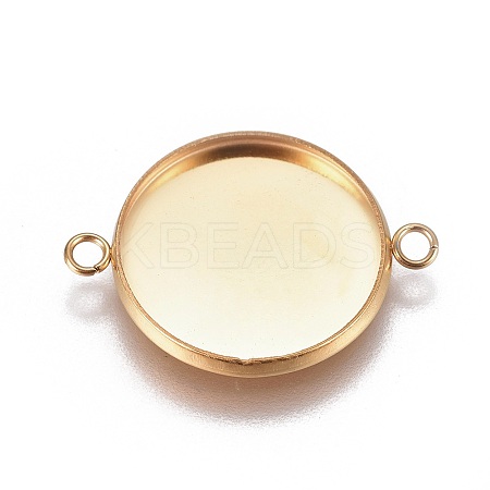 Ion Plating(IP) 304 Stainless Steel Cabochon Connector Settings LS-STAS-G127-14-16mm-G-1