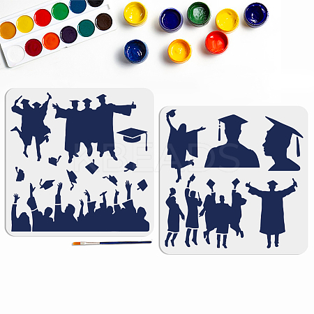 1 Set PET Hollow Out Drawing Painting Stencils DIY-MA0004-33C-1