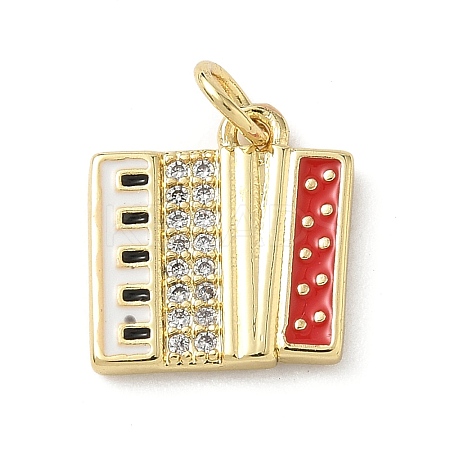 Brass Micro Pave Clear Cubic Zirconia Charms KK-A273-06G-1
