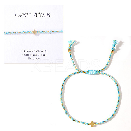Mother's Day Adjustable Brass Bead Braided Bead Bracelets YE2550-11-1