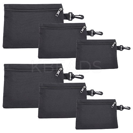 6Pcs 3 Style Oxford Cloth PVC Waterproof Coating Bag AJEW-NB0002-41-1