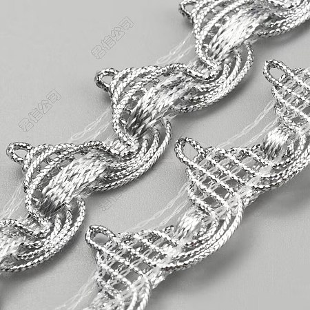 10 Yards Polyester Braided Metallic Lace Trim DIY-WH0491-47A-01-1
