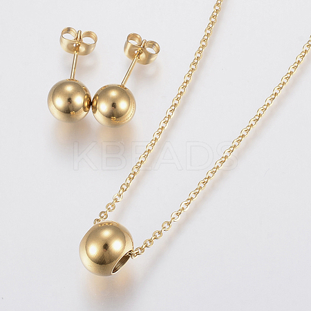 304 Stainless Steel Jewelry Sets SJEW-H122-03G-1