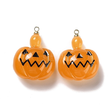 Halloween Pumpkin Transparent Resin Pendants LS-RESI-B010-03A-1