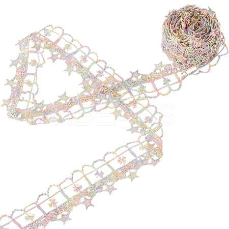 5 Yards Flower Polyester Lace Ribbon OCOR-GF0004-95F-1