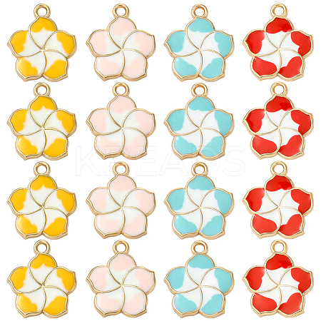 40Pcs 4 Colors Zinc Alloy Enamel Pendants ENAM-SC0009-96-1