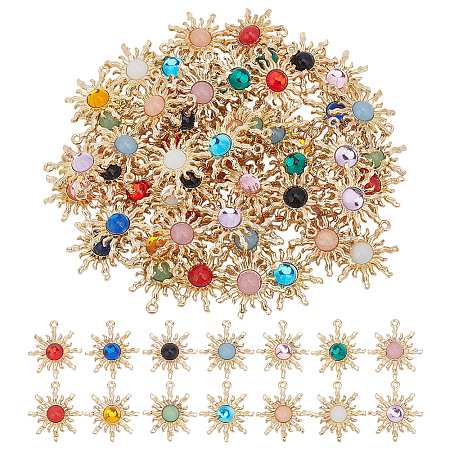 56Pcs 14 Colors Zinc Alloy Pendants FIND-ME0003-58-1