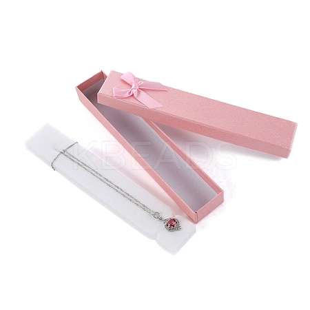 Rectangle Paper Necklace Boxes with Bowknot PW-WG89752-01-1