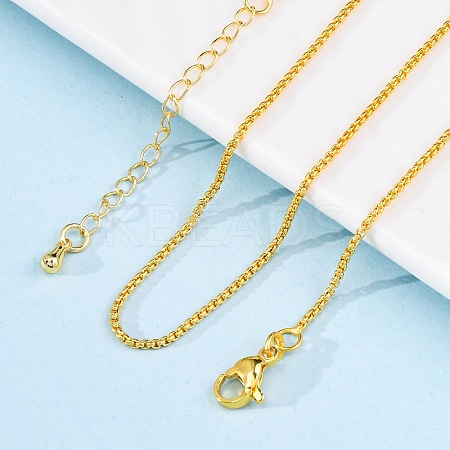 Brass Box Chains Necklaces for Women NJEW-D302-08G-1