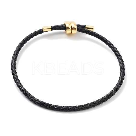 Braided Round Imitation Leather Bracelets Making BJEW-H610-03G-09-1