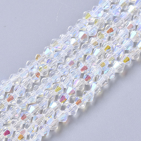 Electroplate Glass Beads Strands X-EGLA-Q118-3mm-C17-1