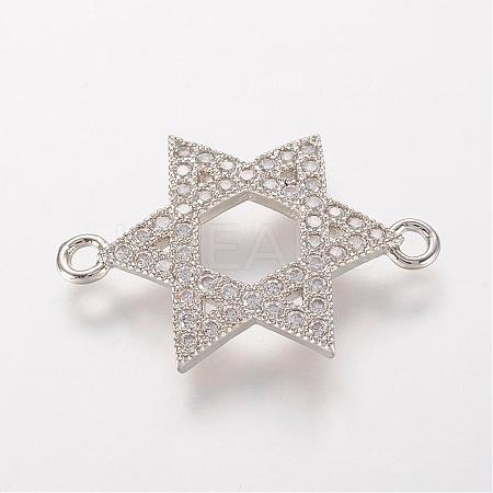 Brass Micro Pave Cubic Zirconia Links ZIRC-K061-96P-1
