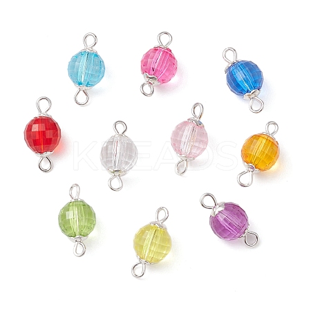 Acrylic Square Cut Round Links Connector Charms PALLOY-JF02781-1