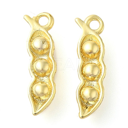 Bean Pod Rack Plating Brass Pendants Charms KK-S396-20-1