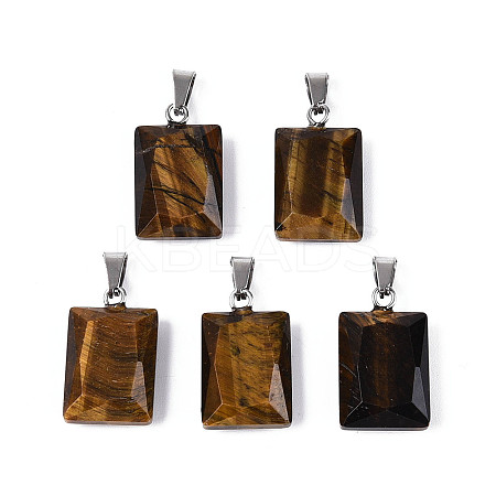 Natural Tiger Eye Pendants G-N349-17P-01-1