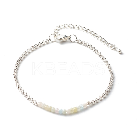 Natural Morganite Beaded Bracelets BJEW-JB06384-03-1