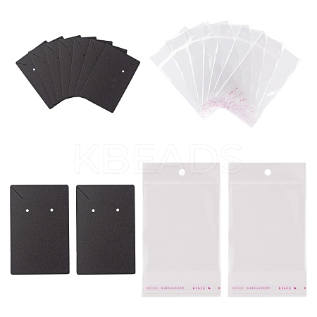 200Pcs 2 Style Cardboard Display Cards and OPP Cellophane Bags CDIS-LS0001-05C-1