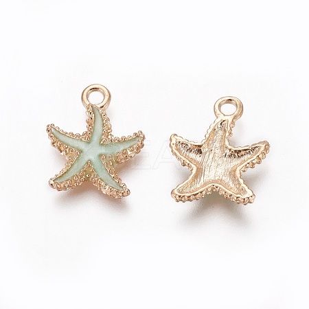 Alloy Enamel Pendants PALLOY-F224-10G-01-1
