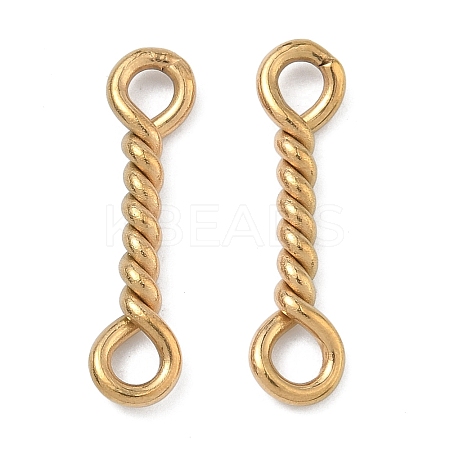 304 Stainless Steel Twisted Bar Connrctor Charms STAS-L300-002G-02-1