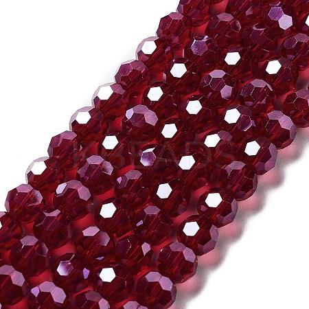 Electroplate Transparent Glass Beads Strands EGLA-A035-T8mm-A02-1