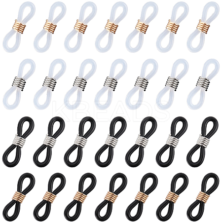 120Pcs 4 Colors Silicone Eyeglasses Chains Loop Ends AJEW-SC0002-54-1