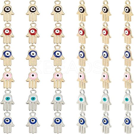 SUPERFINDINGS 32Pcs 8 Colors Alloy Enamel Pendants ENAM-FH0001-17-1