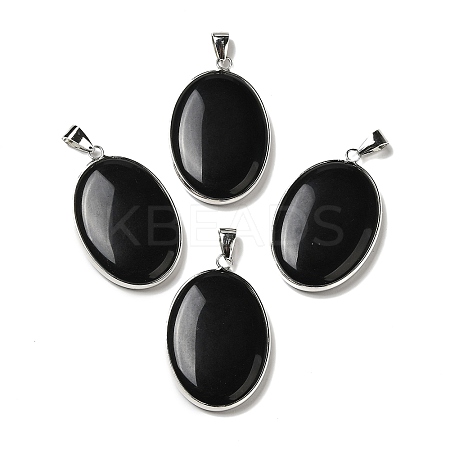 Natural Obsidian Pendants G-M415-01P-01-1
