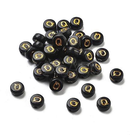 Plating Opaque Acrylic Beads OACR-R005-03W-1