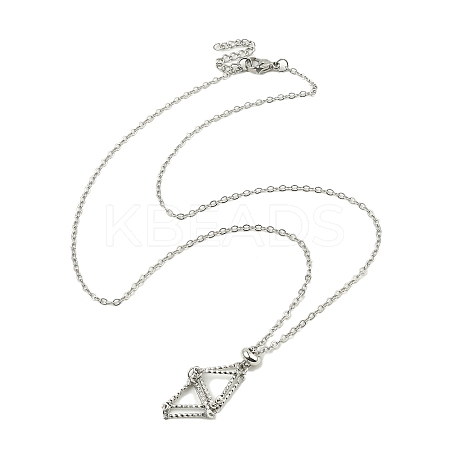 Tarnish Resistant 304 Stainless Steel Cable Chain Macrame Pouch Empty Stone Holder for Pendant Necklaces Making NJEW-TA00117-02-1