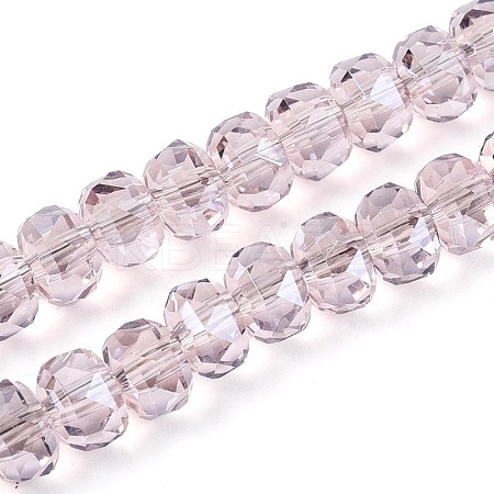 Electroplate Transparent Glass Beads Strands EGLA-N022-05B-C05-1