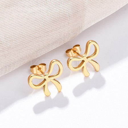 304 Stainless Steel Stud Earrings for Women LS-EJEW-K306-17G-1