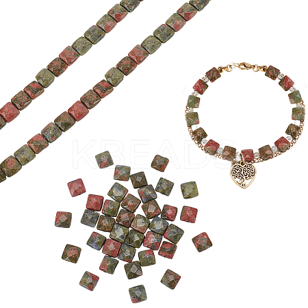 2 Strands Natural Unakite Beads Strands G-GA0001-83-1