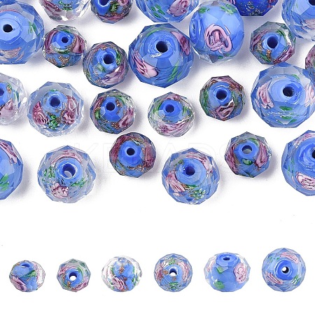 30Pcs 3 Styles Handmade Gold Sand Lampwork Beads Strands LAMP-YW0001-34-1