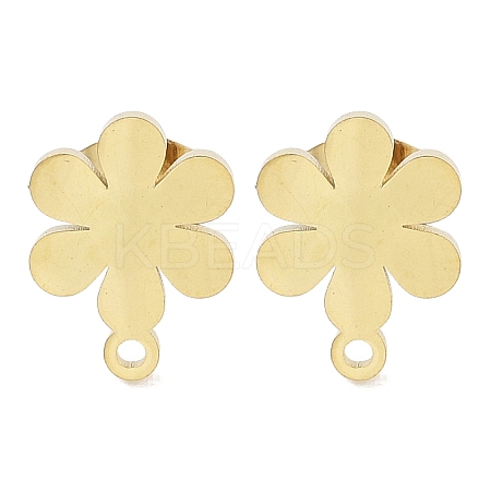 Flower Ion Plating(IP) 304 Stainless Steel Stud Earring Findings STAS-I206-94G-1