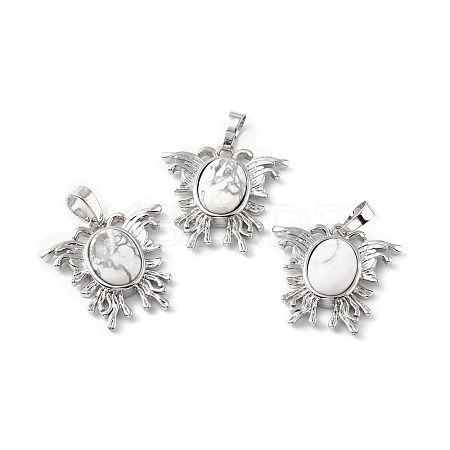 Natural Howlite Pendants G-P498-03P-16-1
