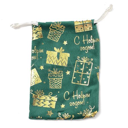 Gold Stamping Christmas Velvet Storage Bags ABAG-Q053-01B-02E-1