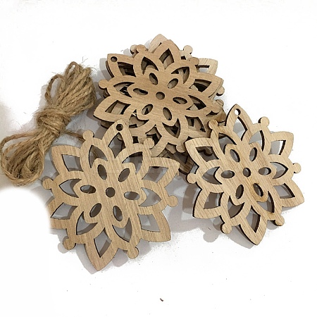 Unfinished Wood Pendant Decorations XMAS-PW0001-170-38-1