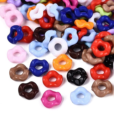 Opaque Acrylic European Beads OACR-Q197-07-B-1