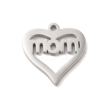 Mother's Day Theme 304 Stainless Steel Pendants STAS-E171-03P-04-1