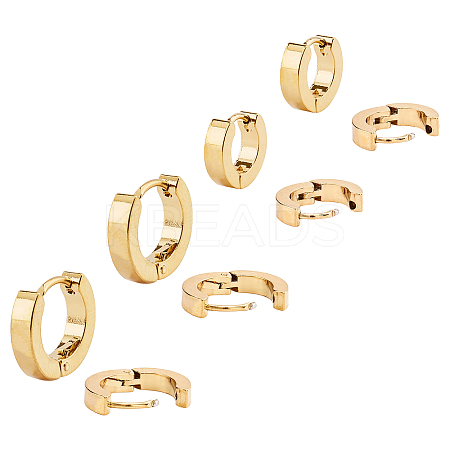 304 Stainless Steel Huggie Hoop Earrings EJEW-UN0001-28G-1
