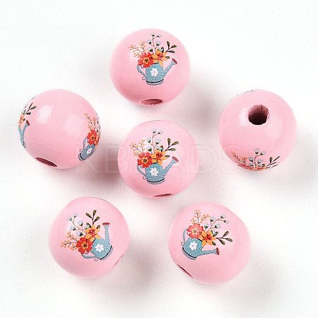 Easter Theme Printed Wood Beads WOOD-T032-22S-1