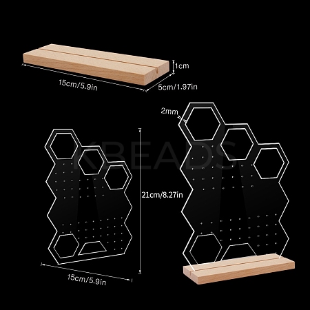 Clear Acrylic Earring Jewelry Display Stands PW-WG38568-12-1